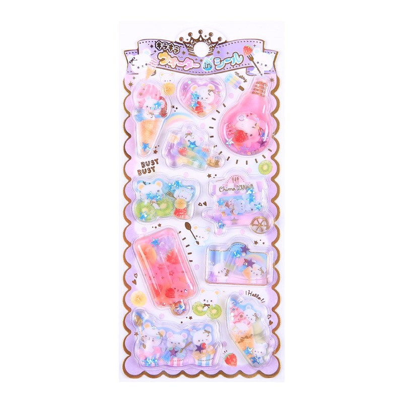 1pcs Kawaii Stationery Stickers Crystal oil filling Diary P - 图1
