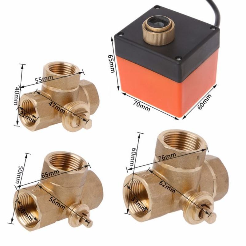 3 Way Motorized Ball Valve Electric Three Line Two Way Contr - 图1