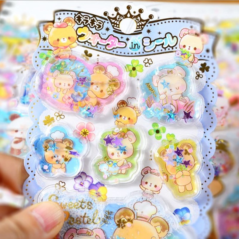 1pcs Kawaii Stationery Stickers Crystal oil filling Diary P - 图2