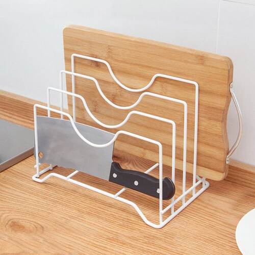 Iron Kitchen Shelf Pan Rack Cutting Board Holder Storage Pot - 图0