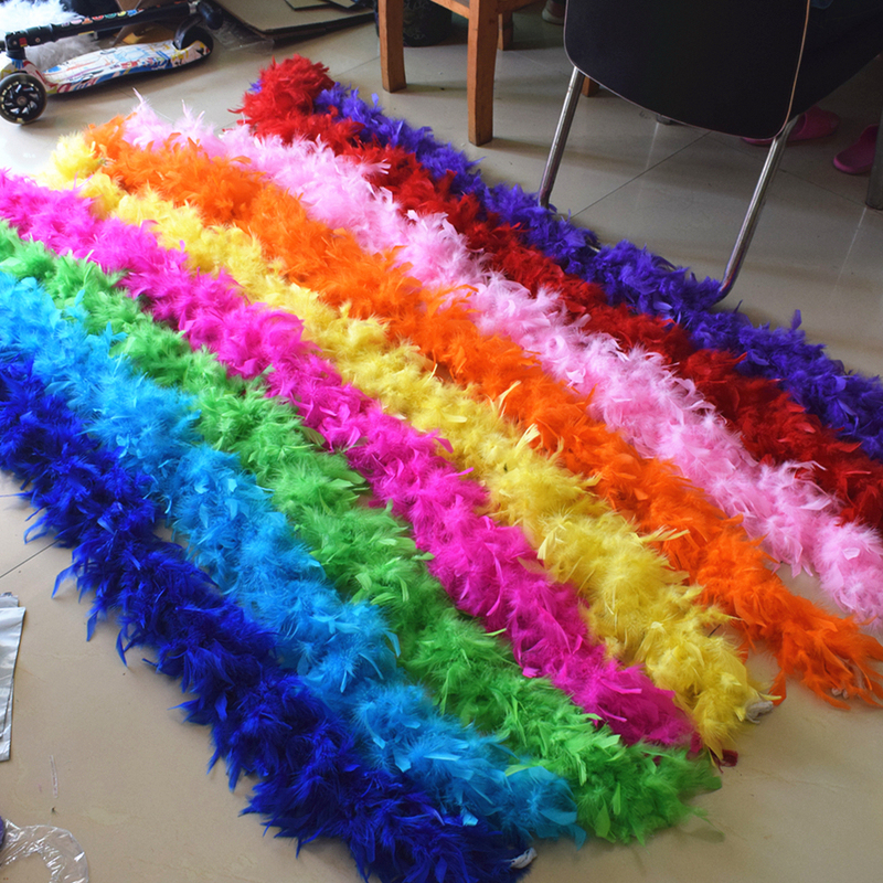 52 g 2 yards fluffy turkish feather boa / scarf clothing ac - 图3