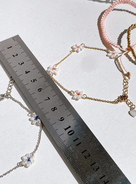 欧美外贸饰品多手工串珠高级感个性简约小众设计小花森系少女手链