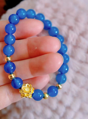 红色玛瑙串珠手链女水晶