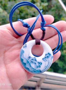 项链复古个性百搭手工陶瓷长款女