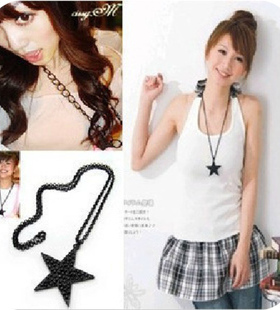 项链女长款百搭简约黑色五角星