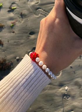 10Decoart女覆盆子甜美珍珠手链
