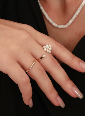 小众复古LHwindsor贝珠戒指