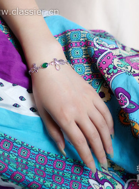 天醉复古石榴石泰国手工老银匠