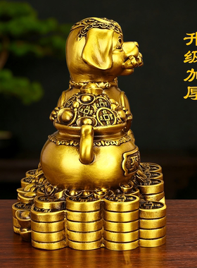 黄铜旺财狗聚财福狗摆件家居客厅