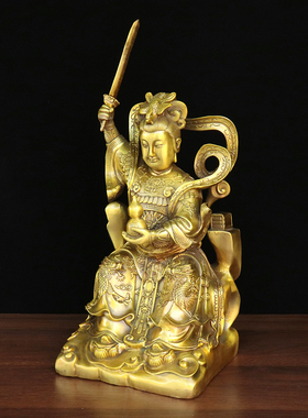 铜九天玄女中式家居佛堂神像摆件