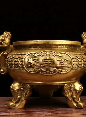 金蟾双耳存钱罐带盖聚财桌面摆件