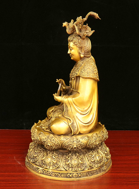 铜无声老母家用佛堂无生老母摆件