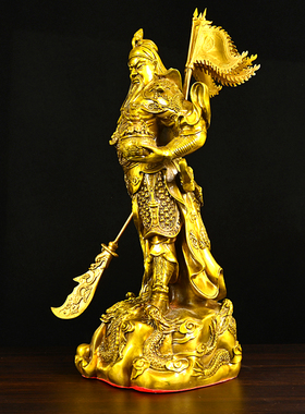 铜镇宅招财五行令旗关公中式神像