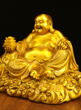精工黄铜弥勒佛三元及第供奉佛像