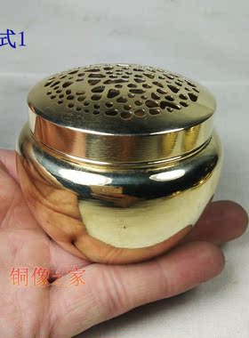 纯铜光面佛堂车内摆件工艺品