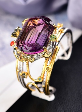 意大利工艺手镯925紫水晶