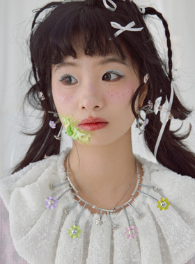 外星社镀银锆石蛇形链