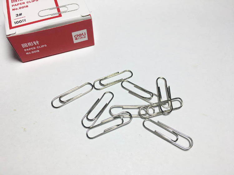 得力回形针曲别针约100枚 0018型金属环形针盒装办公用品文具新品 - 图0