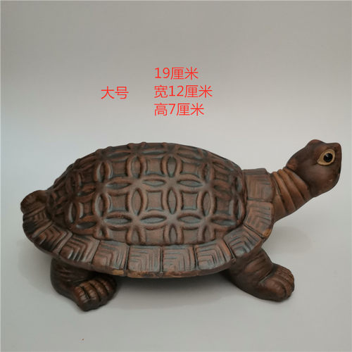 佛山石湾陶瓷公仔工艺品室内外阳台盆景动物装饰摆件长寿金钱龟 - 图2