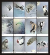 Ink-ink work pen to write a painting of the duozodiac postcard 12 sets of sets to make the limit sheet