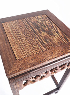 鸡翅木正方奇玉石置物架子工艺品