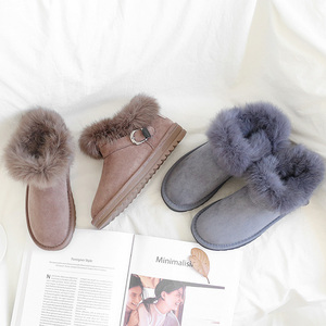 冬季新款低帮兔毛雪地靴