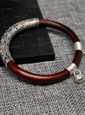 西藏野生无节纯银小铃铛鸡血藤