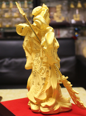 绒沙金关公开业礼品创意家居装饰