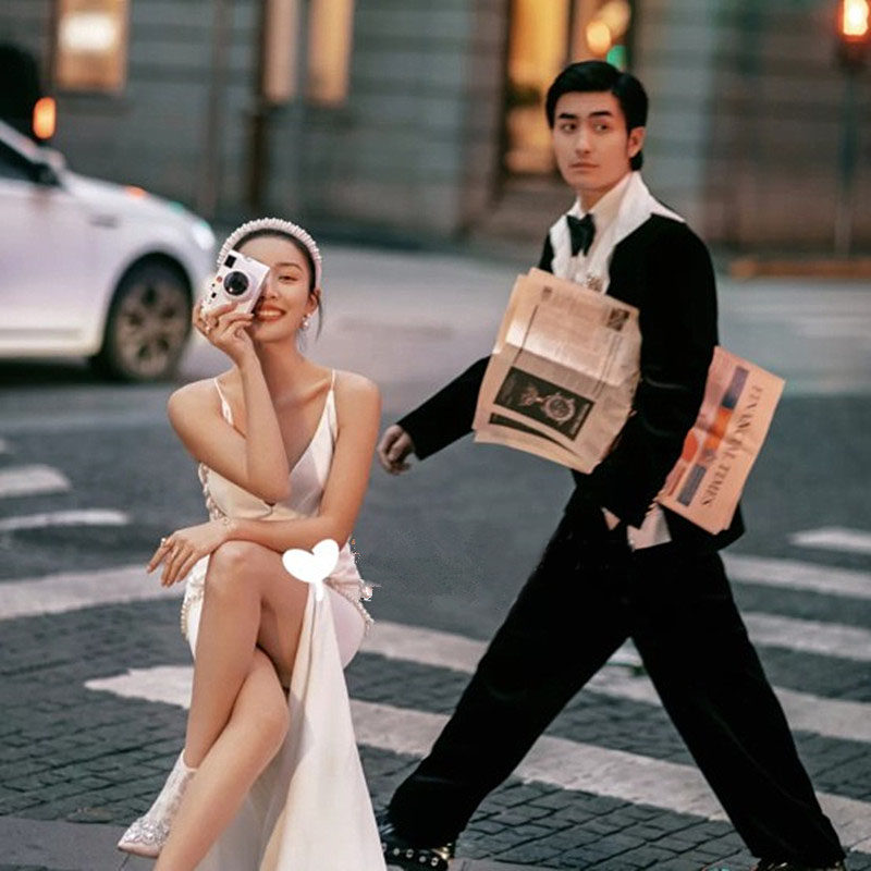 影楼婚纱摄影旅拍外景道具橱窗摆件单反相机模型时尚复古相机模型