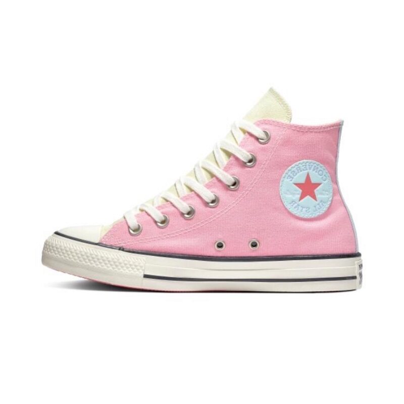 purple yellow and pink converse