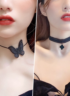 锁骨链2020年新款女蝴蝶项圈短款