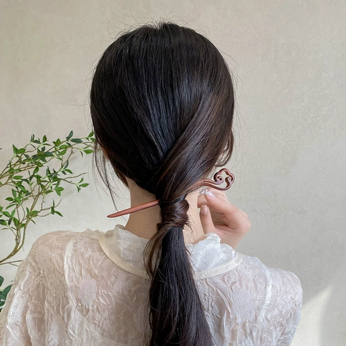 Деревянная китайская шпилька ручной работы, заколка для волос, современный аксессуар для волос, изысканный стиль, простой и элегантный дизайн