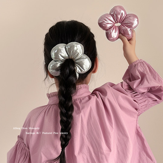 儿童花朵大肠发圈皮筋女童头花扎丸子头马尾头饰女孩扎头发绳发饰