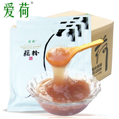 爱荷纯莲藕粉400g*4袋湖区农家原味早餐莲藕羹拒绝速溶 - 图0