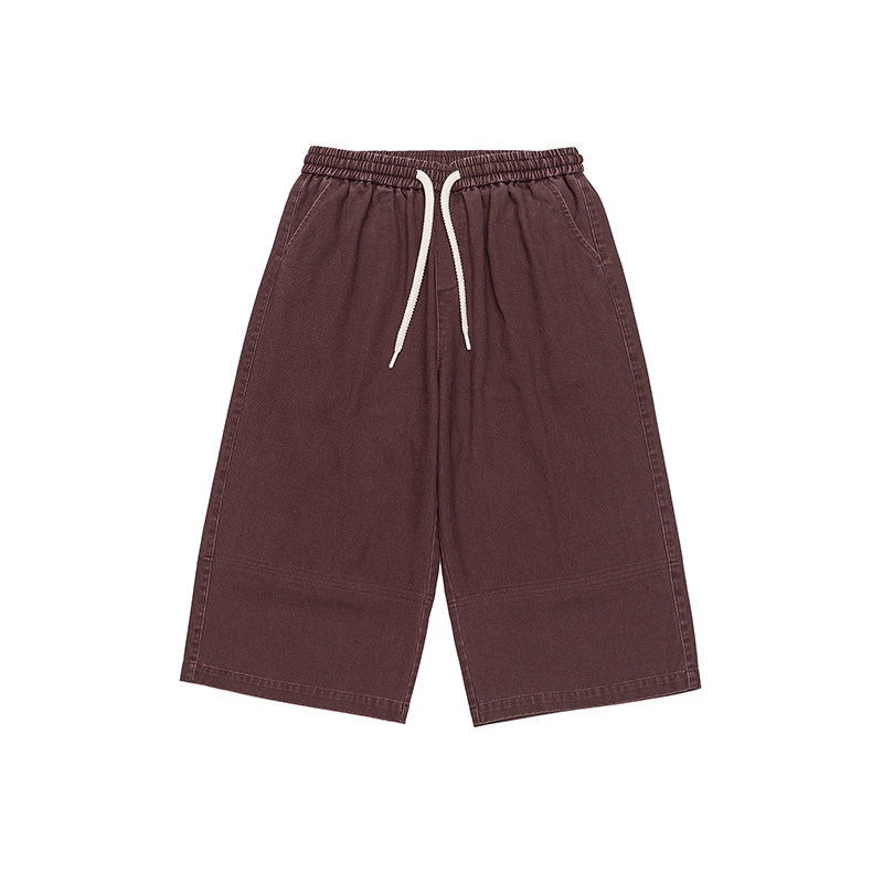 GOGOSOON夏季新款休闲七分裤男280g全棉做旧阔腿青少年直筒裤子Q,淘宝优惠券,粉丝福利购,淘宝优惠卷