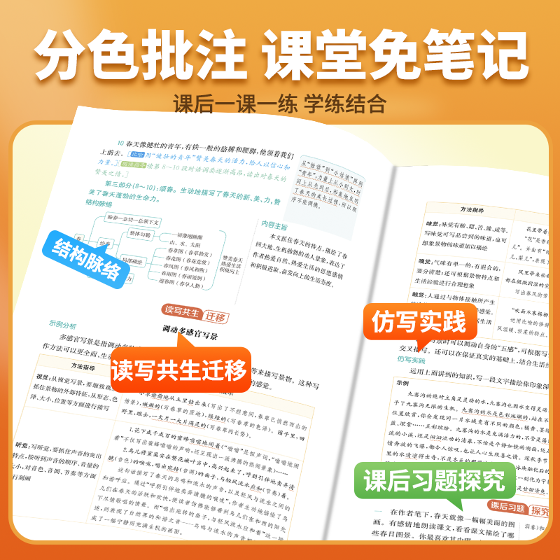 【新华书店】教材解读七八九年级上下册语文数学英语物理化学政史地生人教北师初中课堂笔记初一课本全套教材书帮同步练习教材全解