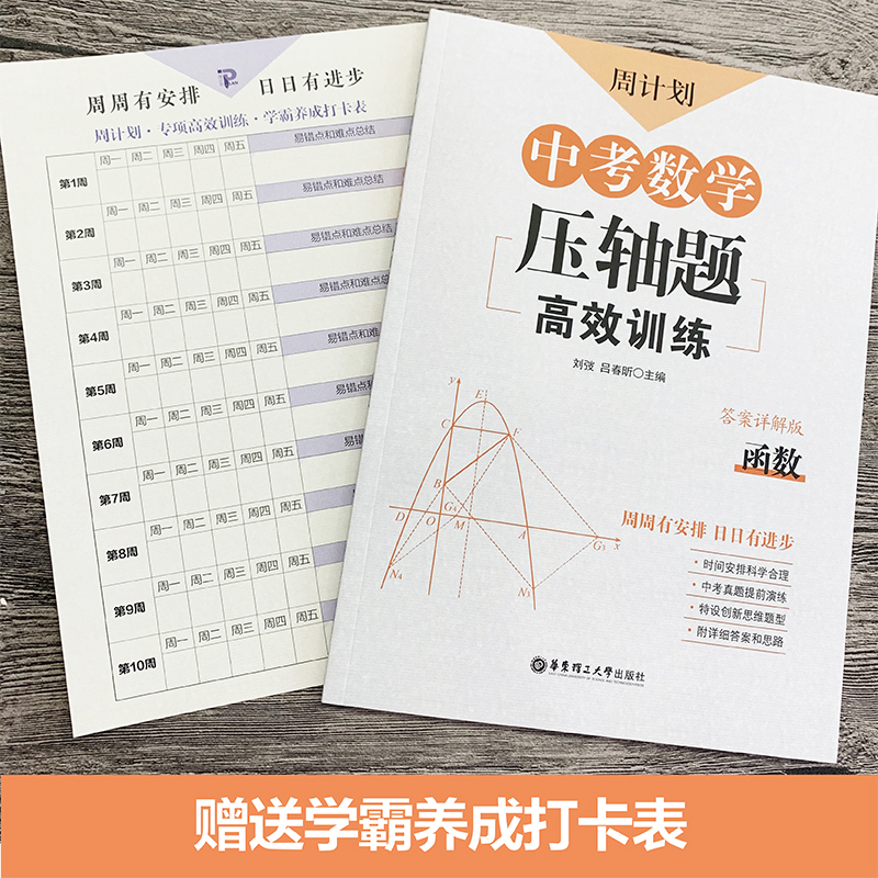 周计划中考数学压轴题高效训练 函数 中考数学专项训练练习册 九年级中考数学专项训练知识大全 初中9年级课外作业专项强化训练 - 图2