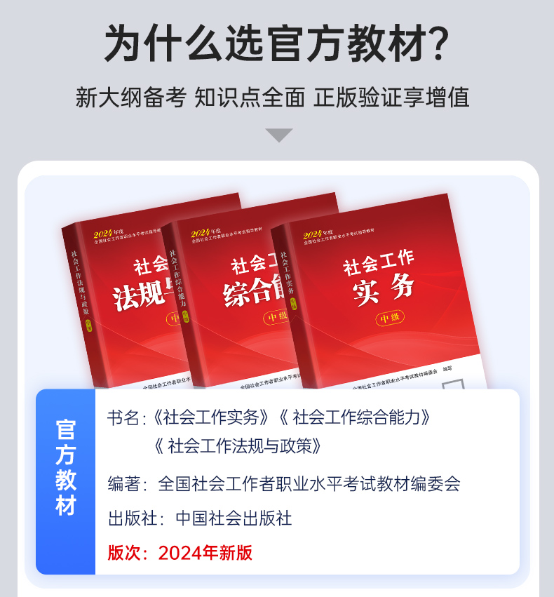 【官方中级社工】中国社会出版社2024年社工证中级考试教材社会工作实务和综合能力社会工作法规与政策真题中级社会工作者教材-图2