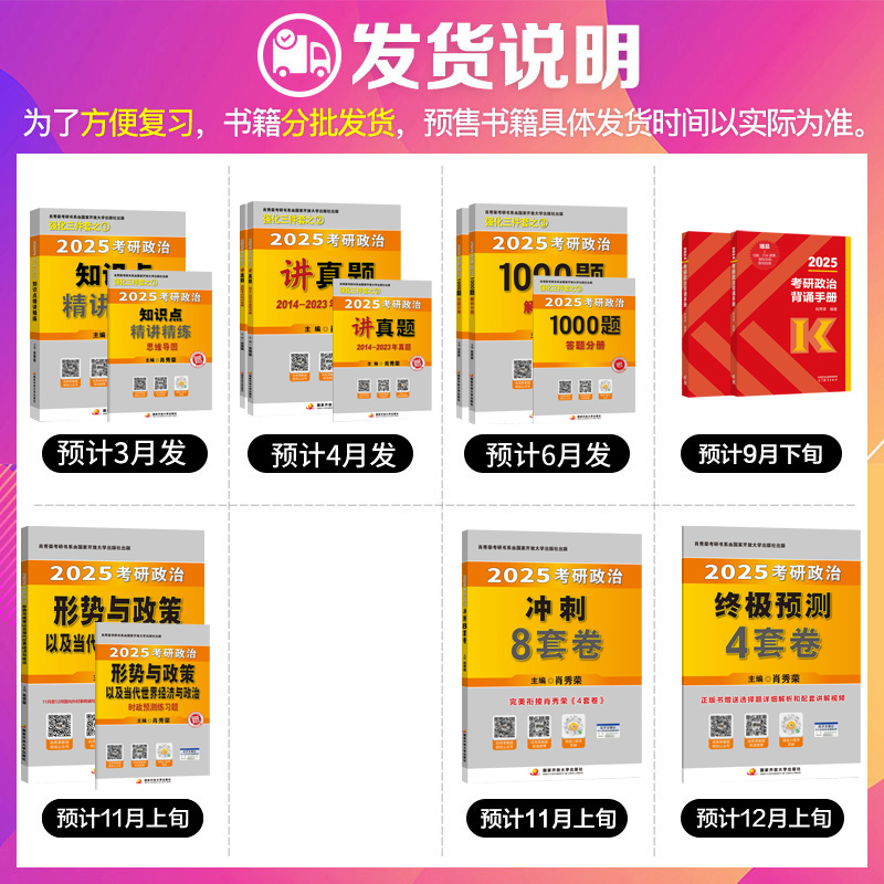 新华文轩】2025肖秀荣考研冲刺背诵手册肖秀荣1000题肖四肖八精讲精练讲真题知识点提要考点预测背诵版形式与政策可搭考研数学英语 - 图1