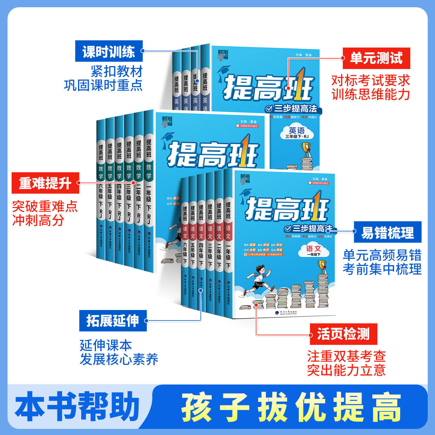 2024版 小学学霸提高班一二三四五六年级下册上册语文数学英语人教版江苏教版教材同步学霸棒棒堂提优训练作业本单元测试练习册题