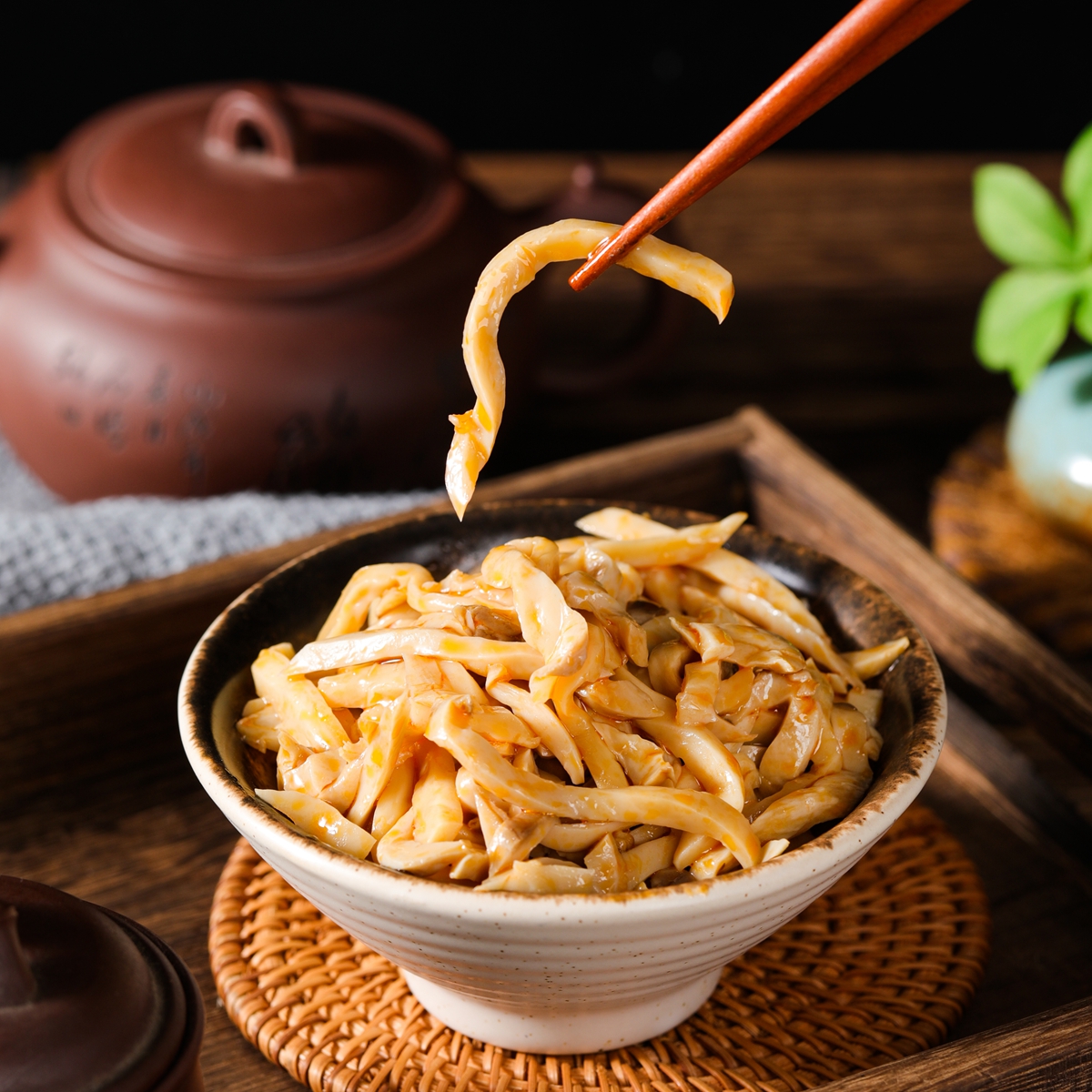 高山雪茸杏鲍菇开袋即食酒店食材速食菜腌制食用菌袋装下饭菜下酒-图2