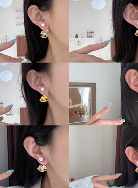 马年彩色多巴胺滴油木马串珠珍珠项链耳饰手链轻奢小众高级锁骨链