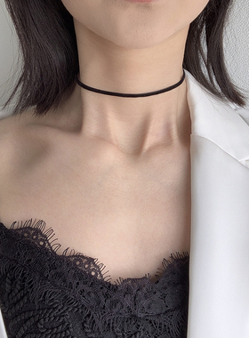 项链锁骨高级感轻奢设计黑色