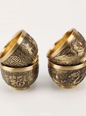 酒杯纯铜二两白酒杯黄铜工艺品