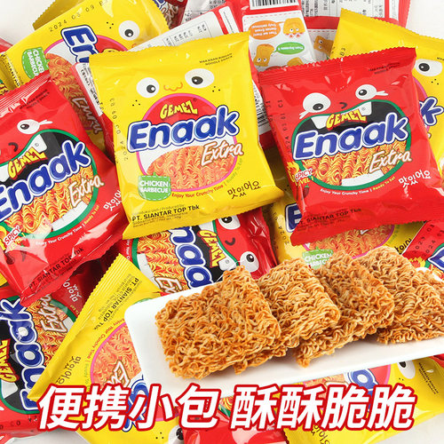 gemez印尼小鸡面enaak网红干脆面整箱干吃方便面进口儿童零食小吃 - 图0