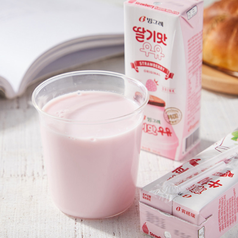韩国进口宾格瑞香蕉4味混合*牛奶 牧丰物语含乳饮料