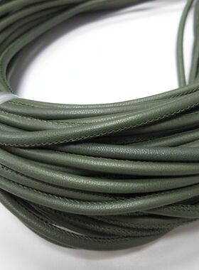 绿色缝线皮绳柔软弹性编织diy
