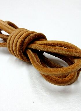 纯牛皮鞋带圆形手工鞋带