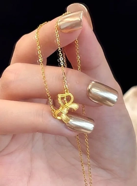 爆款vintage设计中古风小马蝴蝶结项链女本命年配饰