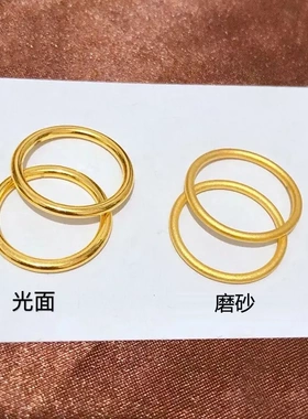 古法素圈光面戒指女网红轻奢2026新款冷淡风金色指环钛钢本命马年